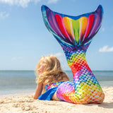 Rainbow Reef Mermaid Tail With Monofin - Do Not Include Swimsuit