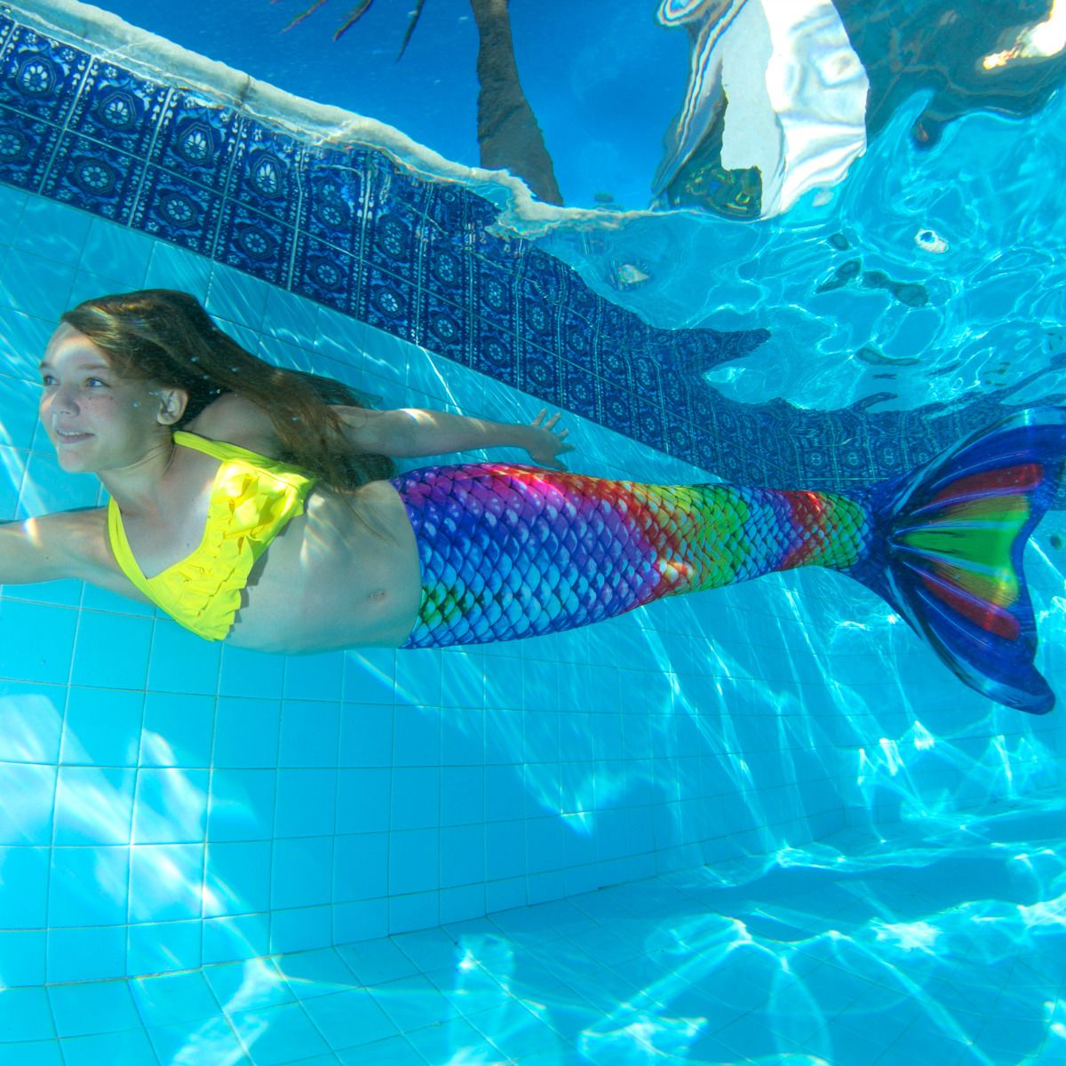 Rainbow Reef Mermaid Tail With Monofin - Do Not Include Swimsuit