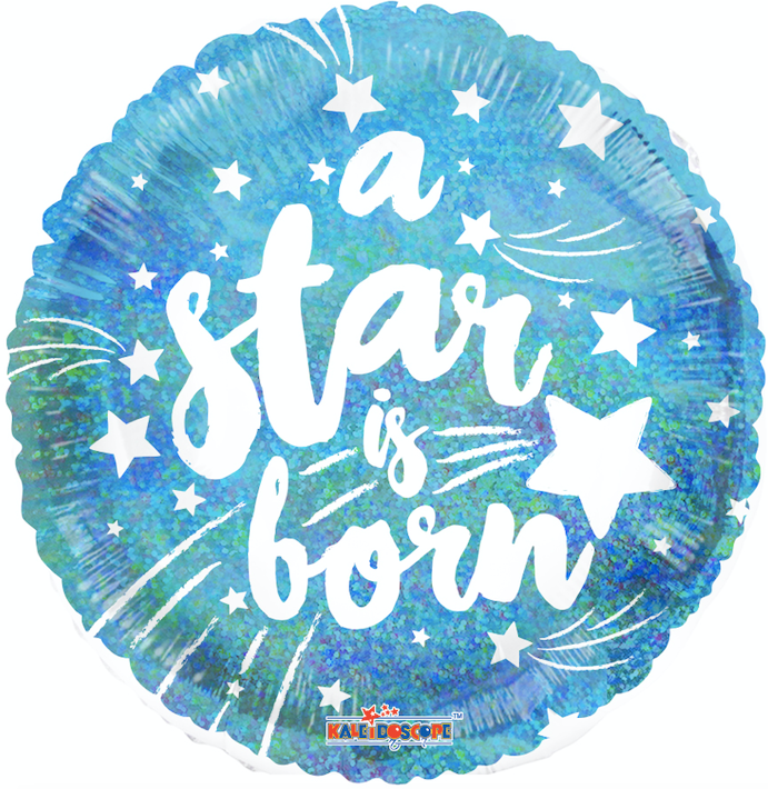 A Star Is Born Blue Foil Balloon 18"