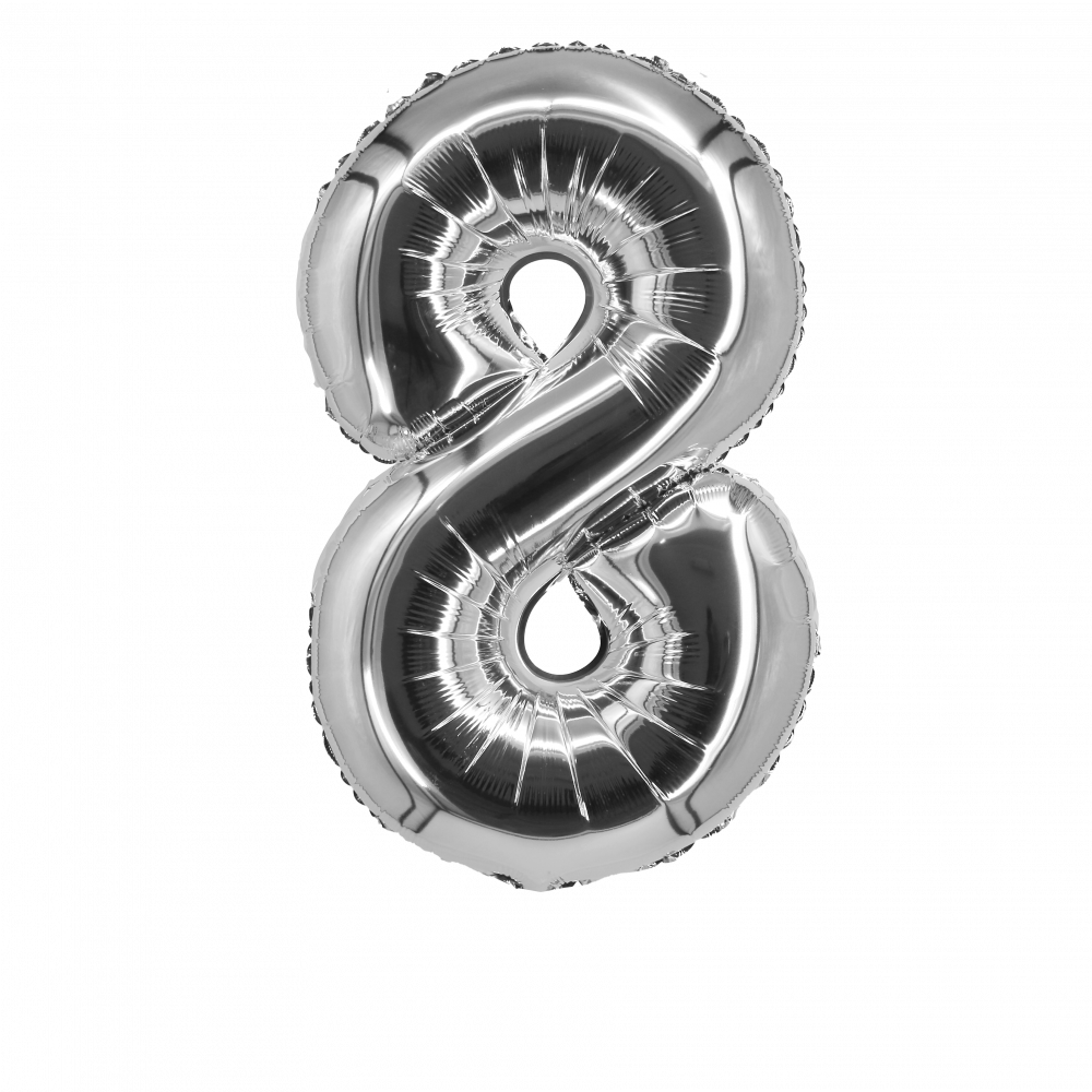 Silver Foil Number Balloon 28"
