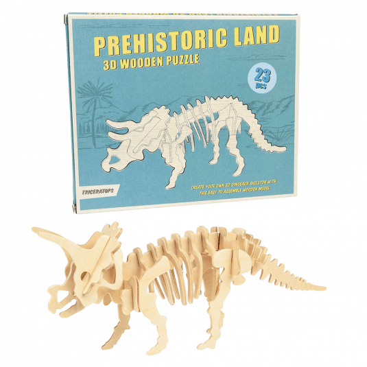 لعبة ألغاز خشبية ثلاثية الأبعاد عن الديناصور ترايسيراتوبس