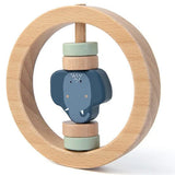 Wooden round rattle - Mrs. Elephant
