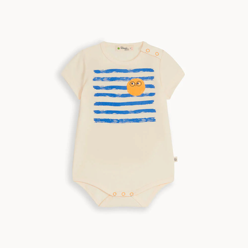 Creek And Coley Set - Blue Stripe Bodysuit And Shorts Set