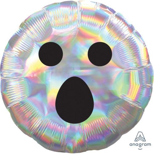 Iridescent Ghost Face Foil Balloon 18"